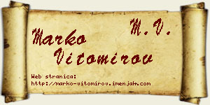 Marko Vitomirov vizit kartica